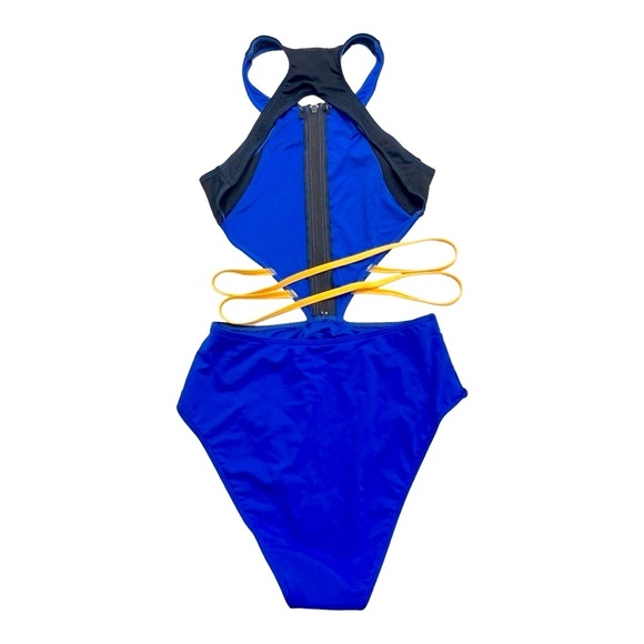 ICON SWIM– Contrast Cutout Zipper Front One-Piece Swimsuit - Picture 5 of 7